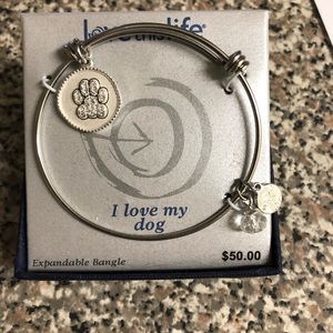 Paw print bangle bracelet